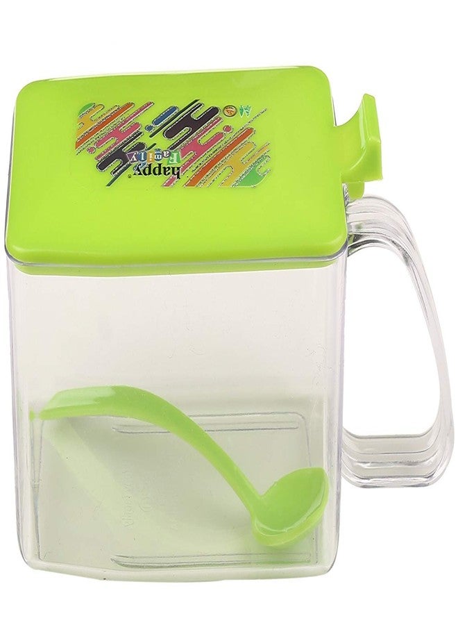 Nabhya Spice Rack Plastic Seasoning Box Set Kitchen Storage Jar Container With Spoon And Serving Tray - 500 ml Plastic Grocery Container - 500 ml Plastic Grocery Container (3 Piece Set, Green) - Image 4